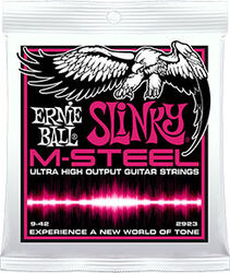 Elektrische gitaarsnaren Ernie ball Electric (6) 2923 M-Steel Super Slinky 9-42 - Snarenset