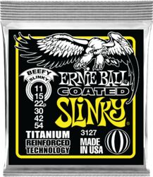 Elektrische gitaarsnaren Ernie ball Electric (6) 3127 Coated Titanium Beefy Slinky 11-54 - Snarenset