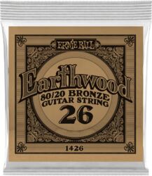 Westerngitaarsnaren  Ernie ball Folk (1) Earthwood 80/20 Bronze 026 - Snaar per stuk