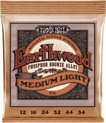 Westerngitaarsnaren  Ernie ball Folk (6) 2146 Earthwood Medium Light 12-54 - Snarenset