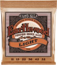 Westerngitaarsnaren  Ernie ball Folk (6) 2148 Earthwood Light  11-52 - Snarenset