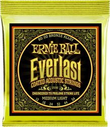 Westerngitaarsnaren  Ernie ball Folk (6) 2556 Everlast Coated Medium Light 12-54 - Snarenset