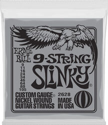Elektrische gitaarsnaren Ernie ball P02628 Electric Guitar 9-String Set Slinky Nickel Wound 9-105 - 9-snarige set