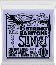 Elektrische gitaarsnaren Ernie ball P02839 6-String Baritone Slinky 5/8 Scale Elecric Guitar Strings 13-72 - Snarenset