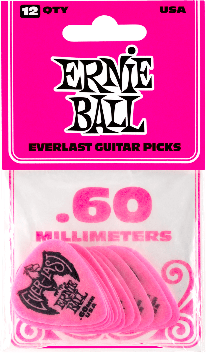 Ernie Ball Everlast 0.60mm Rose (sachet De 12) - Plectrum - Variation 1