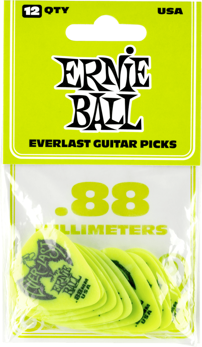 Ernie Ball Mediators Everlast Sachet De 12 Vert 0,88mm - Plectrum - Variation 1