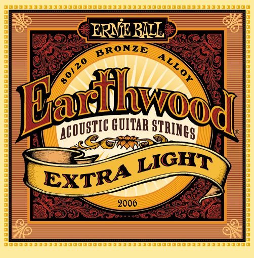 Ernie Ball Jeu De 6 Cordes Folk (6) 2006 Earthwood 80/20 Bronze Extra Light 10-50 - Westerngitaarsnaren - Variation 1