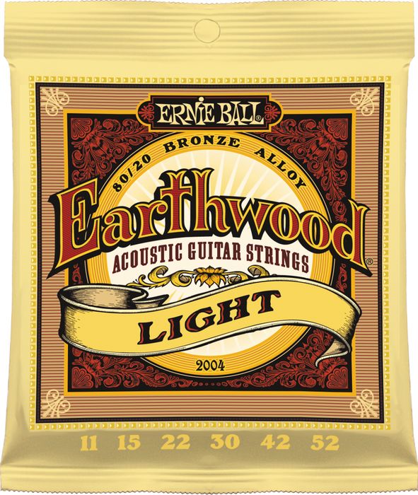 Ernie Ball Jeu De 6 Cordes Folk (6) 2004 Earthwood 80/20 Bronze Light 11-52 - Westerngitaarsnaren - Variation 1