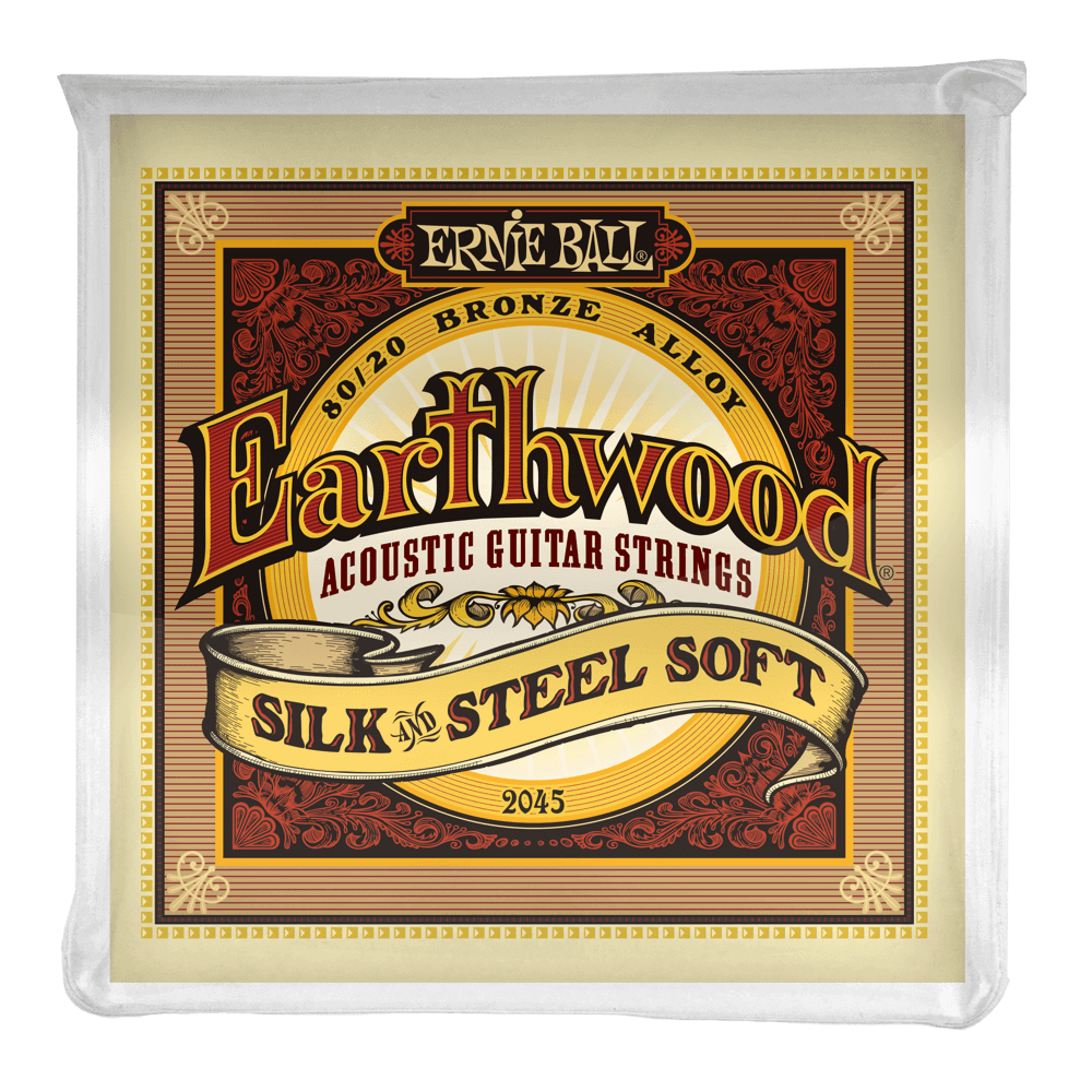 Ernie Ball Jeu De 6 Cordes Folk (6) 2045 Earthwood 80/20 Bronze Soft - Silk&steel 11-52 - Westerngitaarsnaren - Variation 1