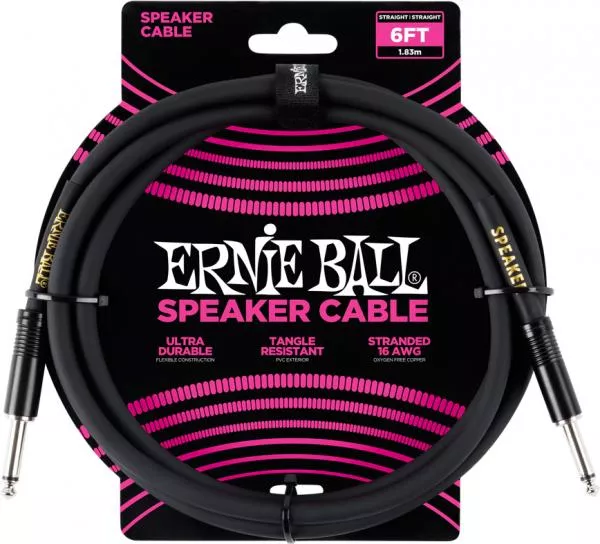 Kabel Ernie ball P06072 6in Straigth / Straigth Speaker Cable - Black
