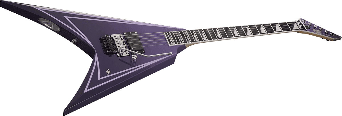 Esp Alexi Laiho Hexed Signature H Fr Eb - Purple Fade Satin W/ Ripped Pinstripes - Metalen elektrische gitaar - Variation 1