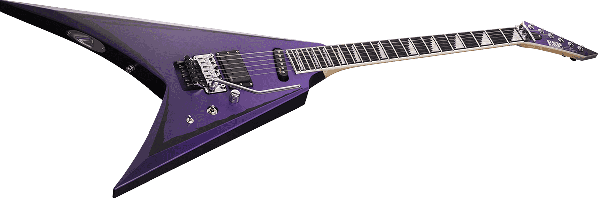 Esp Alexi Laiho Ripped Signature 2h Fr Eb - Purple Fade W/ Pinstripes - Metalen elektrische gitaar - Variation 1