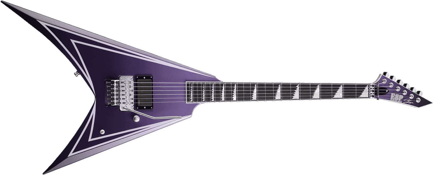 Esp Alexi Laiho Hexed Signature H Fr Eb - Purple Fade Satin W/ Ripped Pinstripes - Metalen elektrische gitaar - Main picture