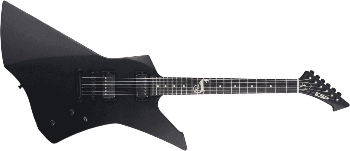 Esp Custom Shop James Hetfield Snakebyte Jap Signature 2h Emg Eb - Black Satin - Metalen elektrische gitaar - Main picture