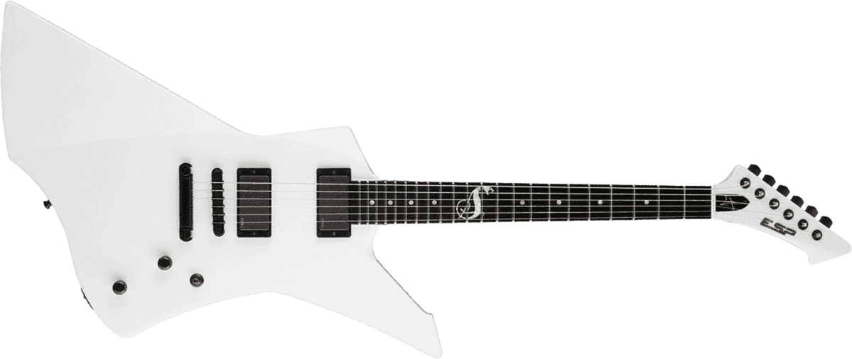 Esp Custom Shop James Hetfield Snakebyte Japon Signature Hh Emg Eb - Snow White - Metalen elektrische gitaar - Main picture