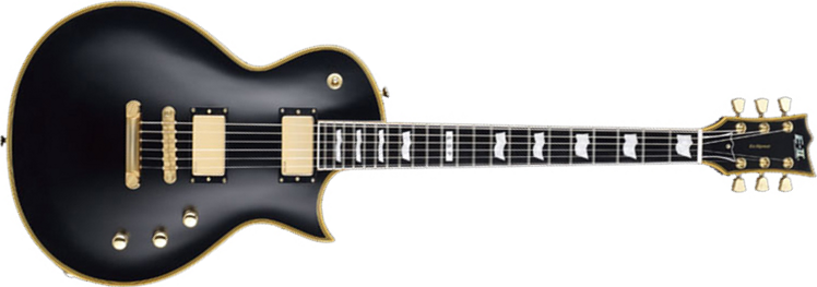 Esp E-ii Eclipse 2h Seymour Duncan Ht Eb - Vintage Black - Enkel gesneden elektrische gitaar - Main picture