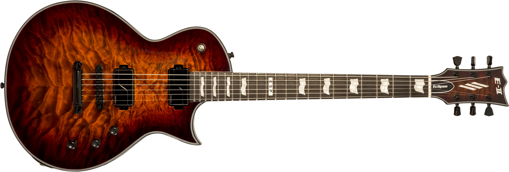 Esp E-ii Eclipse Jap 2h Fishman Fluence Modern Ht Eb - Tiger Eye Sunburst - Enkel gesneden elektrische gitaar - Main picture