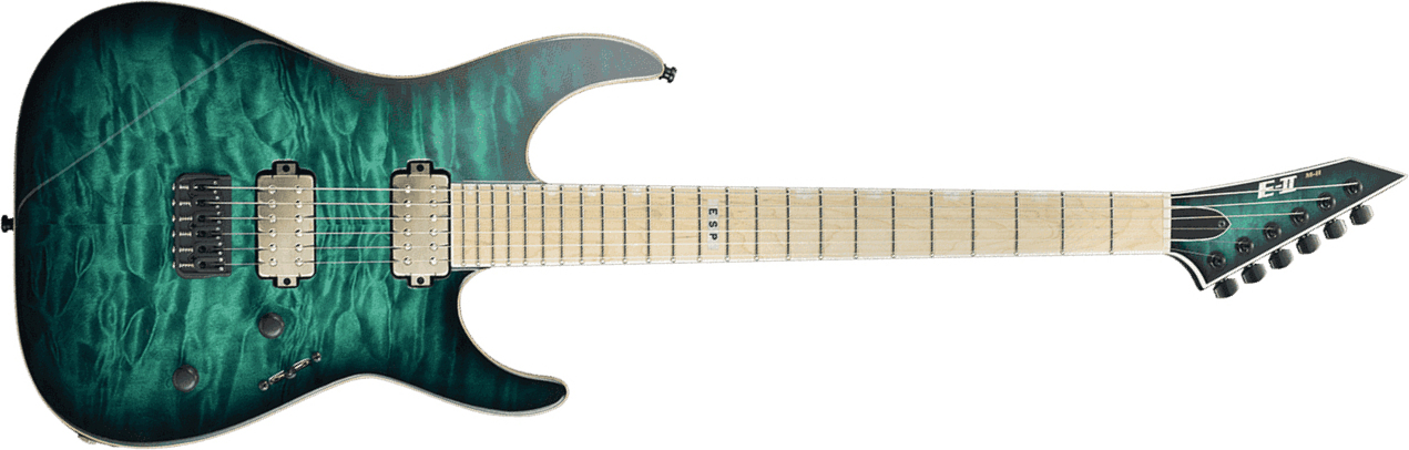 Esp E-ii M-ii Nt Japon Bare Knuckle Hh Fr Mn - Black Turquoise Burst - Elektrische gitaar in Str-vorm - Main picture
