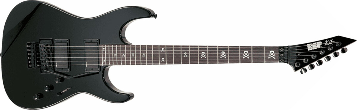 Esp Kirk Hammett Kh-2 Hh Emg Fr Rw - Black - Elektrische gitaar in Str-vorm - Main picture