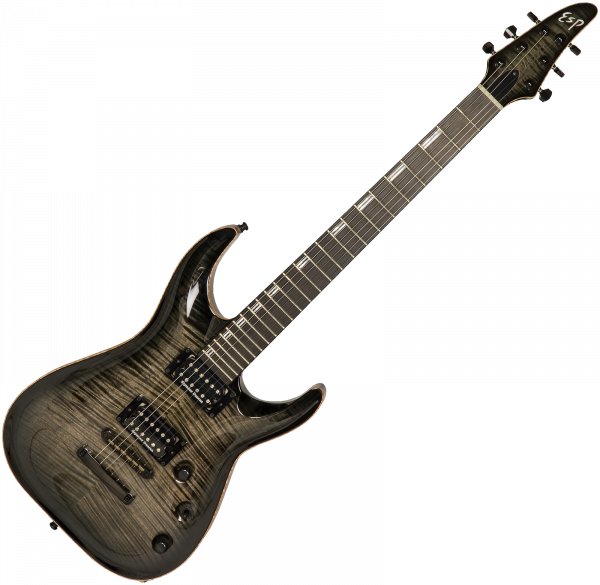 Solid body elektrische gitaar Esp Custom Shop Horizon NT CTM Original Japan #E2760182 - See thru black