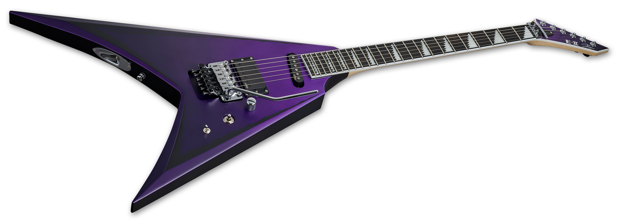 Esp E-ii Alexi Laiho Ripped Signature Hs Fr Eb - Purple Fade Satin W/ Ripped Pinstripes - Metalen elektrische gitaar - Variation 1