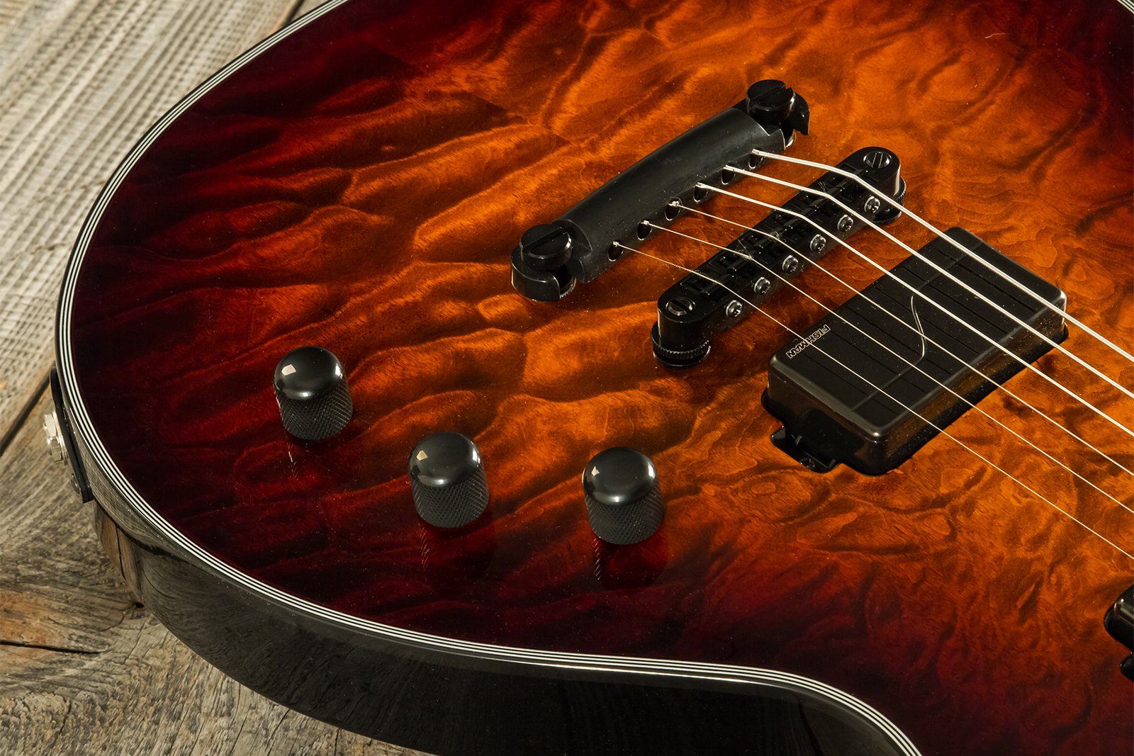 Esp E-ii Eclipse Jap 2h Fishman Fluence Modern Ht Eb - Tiger Eye Sunburst - Enkel gesneden elektrische gitaar - Variation 7