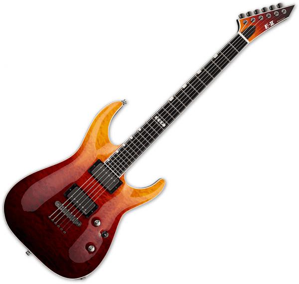 Solid body elektrische gitaar Esp E-II Horizon NT-II (Japan) - Tiger eye amber fade