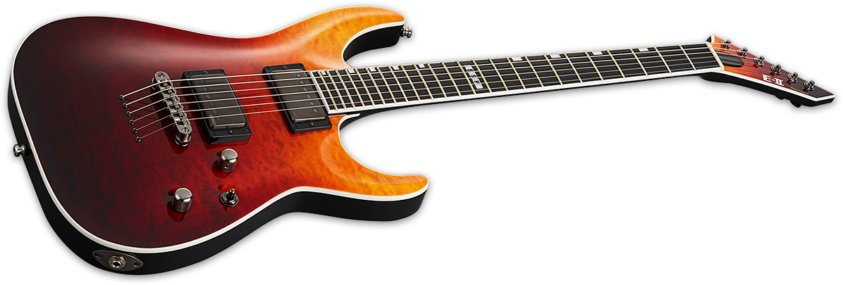 Esp E-ii Horizon Nt-ii Japon Hh Emg Ht Eb - Tiger Eye Amber Fade - Elektrische gitaar in Str-vorm - Variation 1