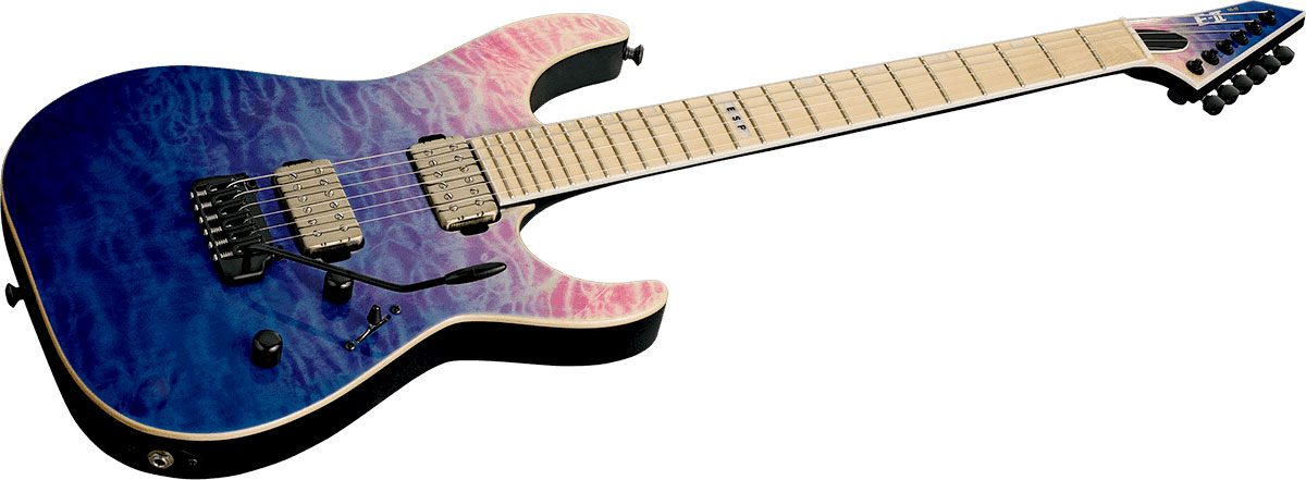 Esp E-ii M-ii Hst Qm Jap 2h Bare Knuckle Trem Eb - Indigo Purple Fade - Elektrische gitaar in Str-vorm - Variation 1