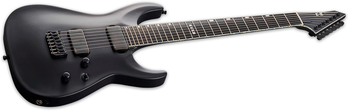 Esp Eii Horizon Nt7b Hipshot Jap 7c Baryton 2h Emg Eb - Black Satin - Bariton elektrische gitaar - Variation 1