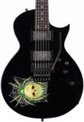 Enkel gesneden elektrische gitaar Esp Custom Shop Kirk Hammett 30th Anniversary KH-3 Spider (Japan) - Black w/spider graphic
