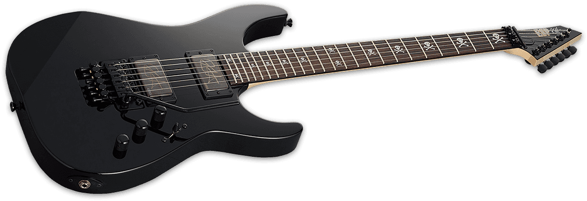 Esp Custom Shop Kirk Hammett Kh-2 Neck Thru Body Jap Signature 2h Emg Fr Rw - Black - Elektrische gitaar in Str-vorm - Variation 2