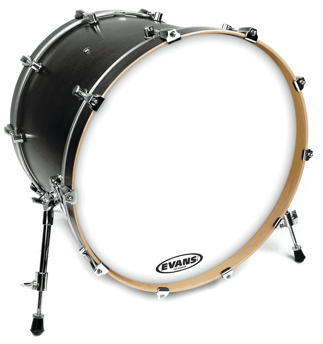 Evans Eq3 Resonant No Port Smooth White Bass Drumhead, Bass Hoop - 16 Pouces - Bassdrumvel - Variation 2