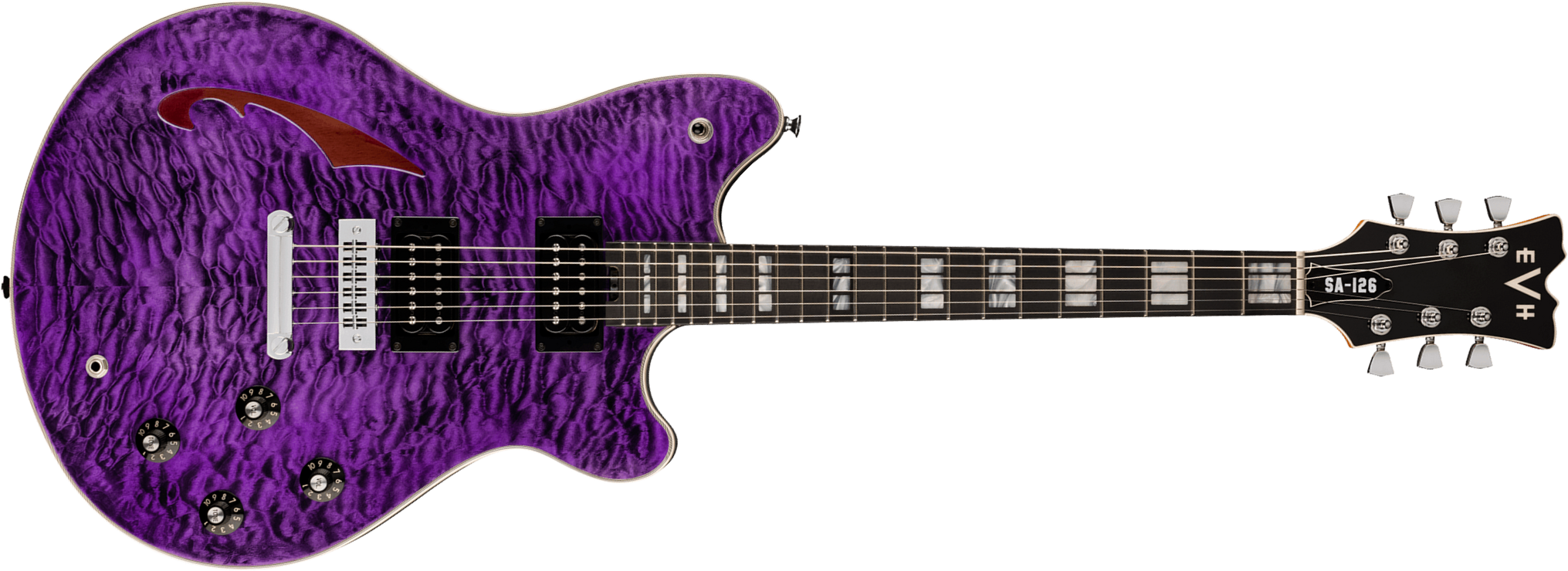 Evh Sa126 Special Qm 2h Ht Eb - Transparent Purple - Metal elektrische gitaar - Main picture