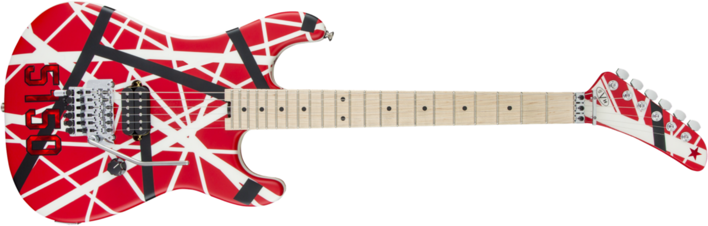 Evh Striped Series 5150 Mex Mn 2017 - Red, Black & White Stripes - Elektrische gitaar in Str-vorm - Main picture
