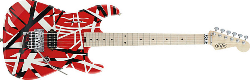 Evh Striped Series - Red With Black Stripes - Elektrische gitaar in Str-vorm - Main picture