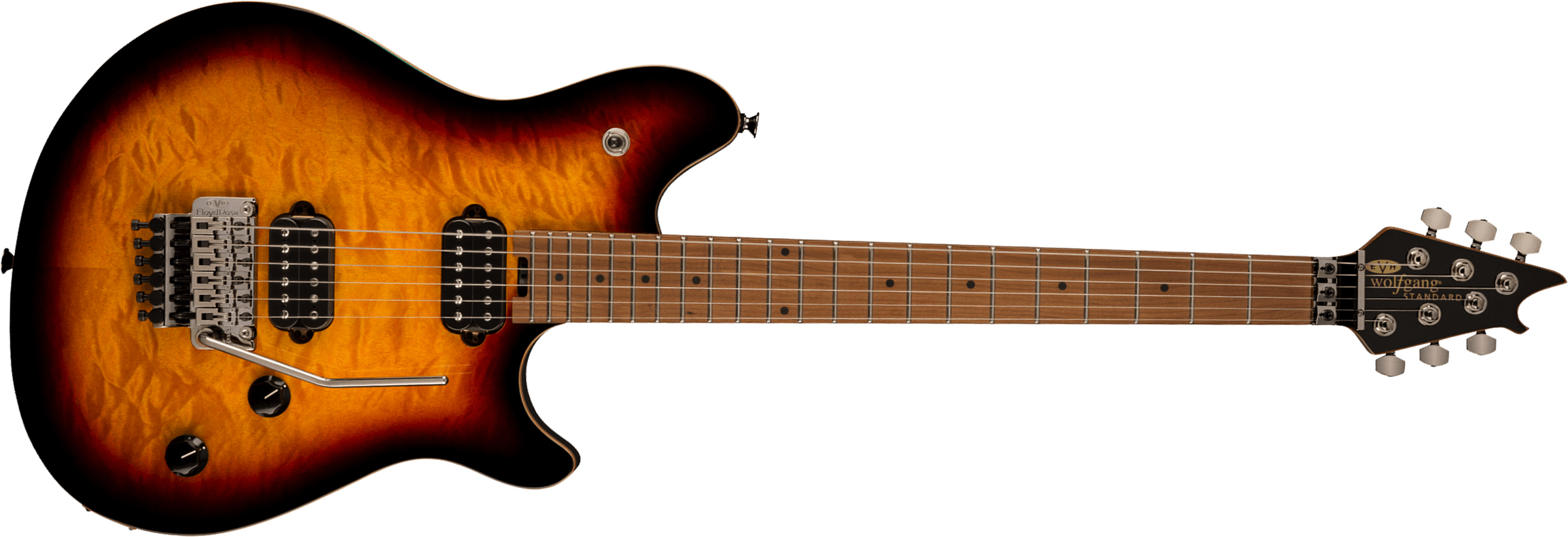 Evh Wolfgang Wg Standard Qm 2h  Fr Mn - 3-color Sunburst - Metalen elektrische gitaar - Main picture