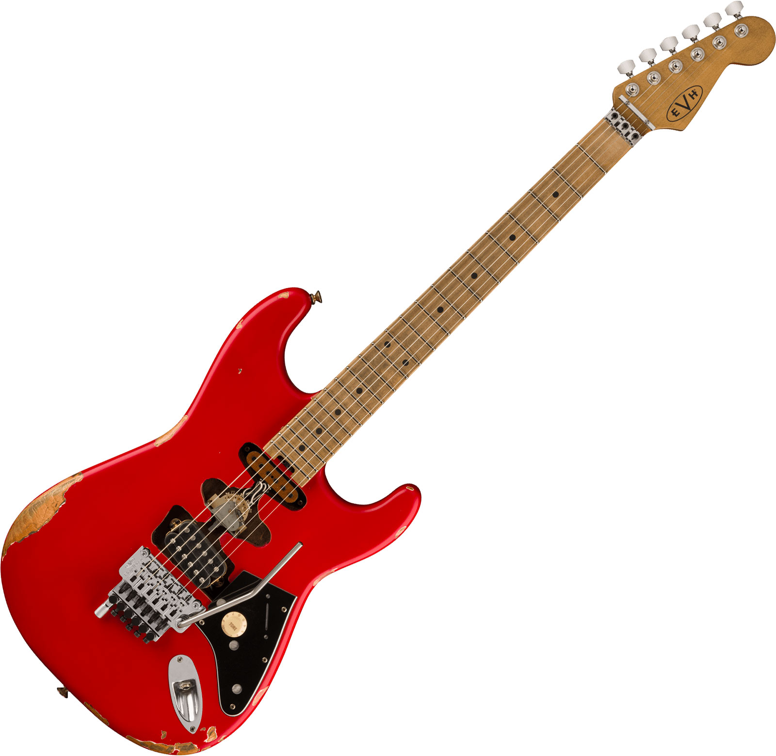 Evh Frankenstein Relic Mex 1h Fr Mn + Premium Cable 42.inc + Premium Strap - Red - Elektrische gitaar set - Variation 1