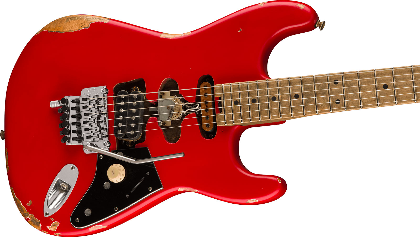 Evh Frankenstein Relic Mex 1h Fr Mn + Premium Cable 42.inc + Premium Strap - Red - Elektrische gitaar set - Variation 3