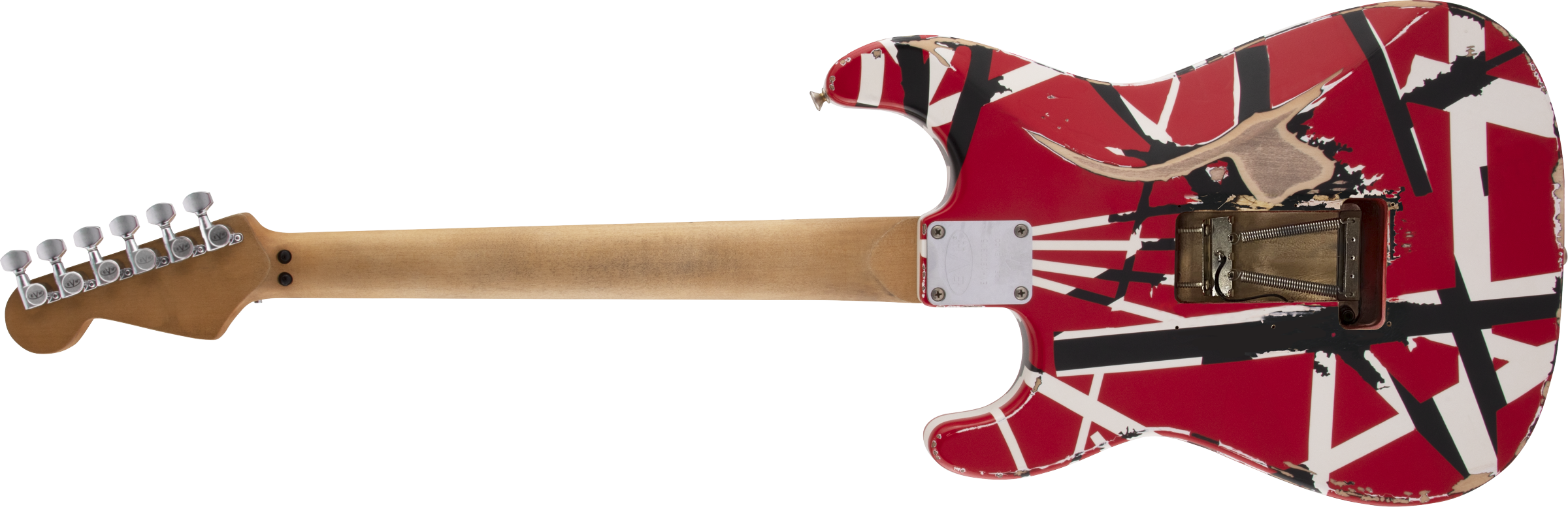 Evh Eddie Van Halen Frankenstein Frankie Striped Series Mex H Fr Mn - Red With Black & White Stripes - Elektrische gitaar in Str-vorm - Variation 1