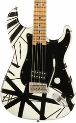 Elektrische gitaar in str-vorm Evh Striped Series '78 Eruption - White with black stripes relic