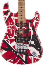 Elektrische gitaar in str-vorm Evh                            Striped Series Frankenstein Frankie - Red with black & white stripes