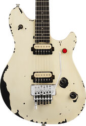 Kenmerkende elektrische gitaar Evh Striped Wolfgang Special Ltd (MEX, EB) - Distressed Ivory
