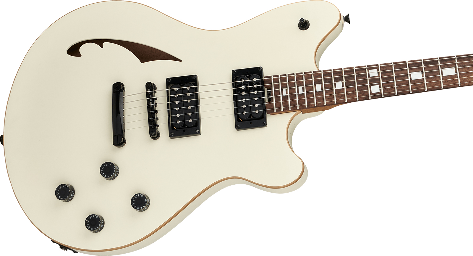 Evh Sa126 Standard 2h Ht Rw - Satin Vintage White - Semi hollow elektriche gitaar - Variation 2