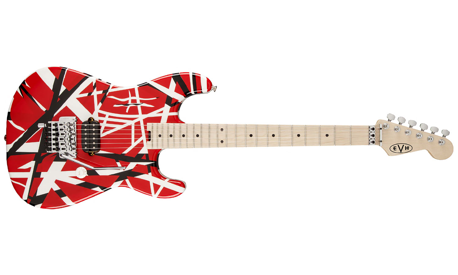Evh Striped Series - Red With Black Stripes - Elektrische gitaar in Str-vorm - Variation 1