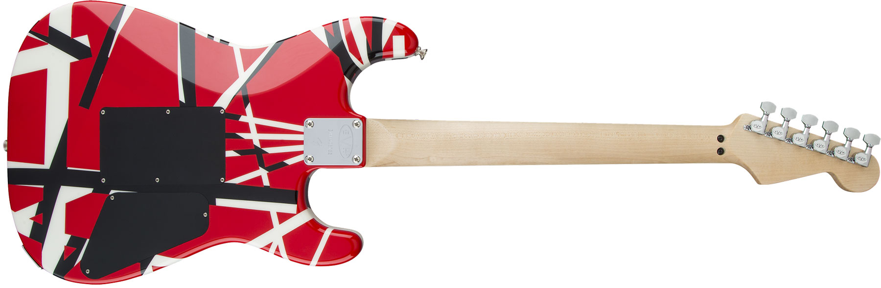 Evh Striped Series Lh Gaucher Signature H Fr Mn - Red Black White Stripes - Linkshandige elektrische gitaar - Variation 1