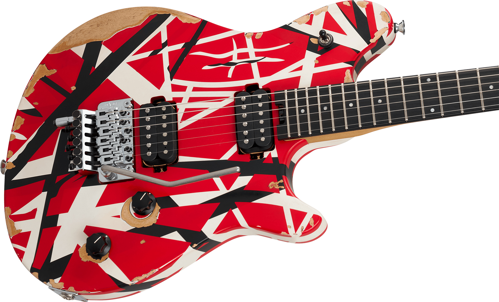 Evh Wolfgang Special Striped Ltd Mex 2h Fr Eb - Aged Red Black & White Stripes - Metal elektrische gitaar - Variation 2
