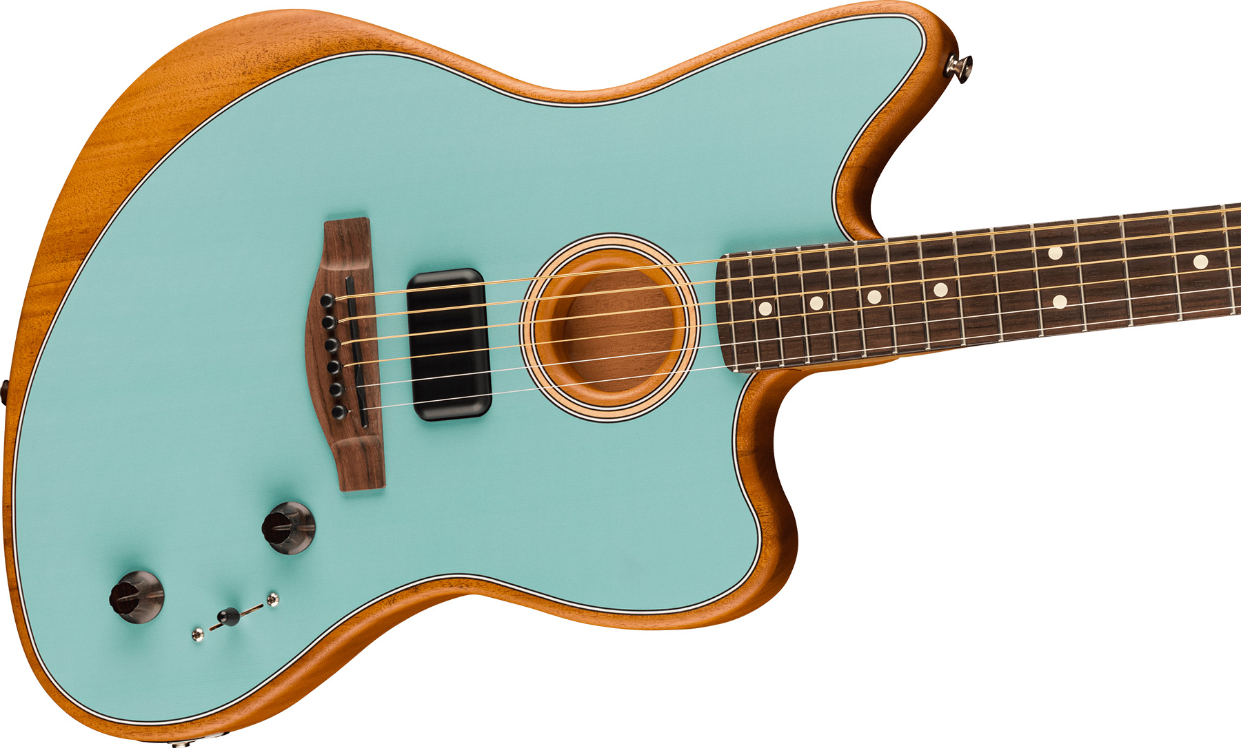 Fender Acoustasonic Jazzmaster Player Mex Epicea Acajou Rw - Ice Blue - Elektro-akoestische gitaar - Variation 2