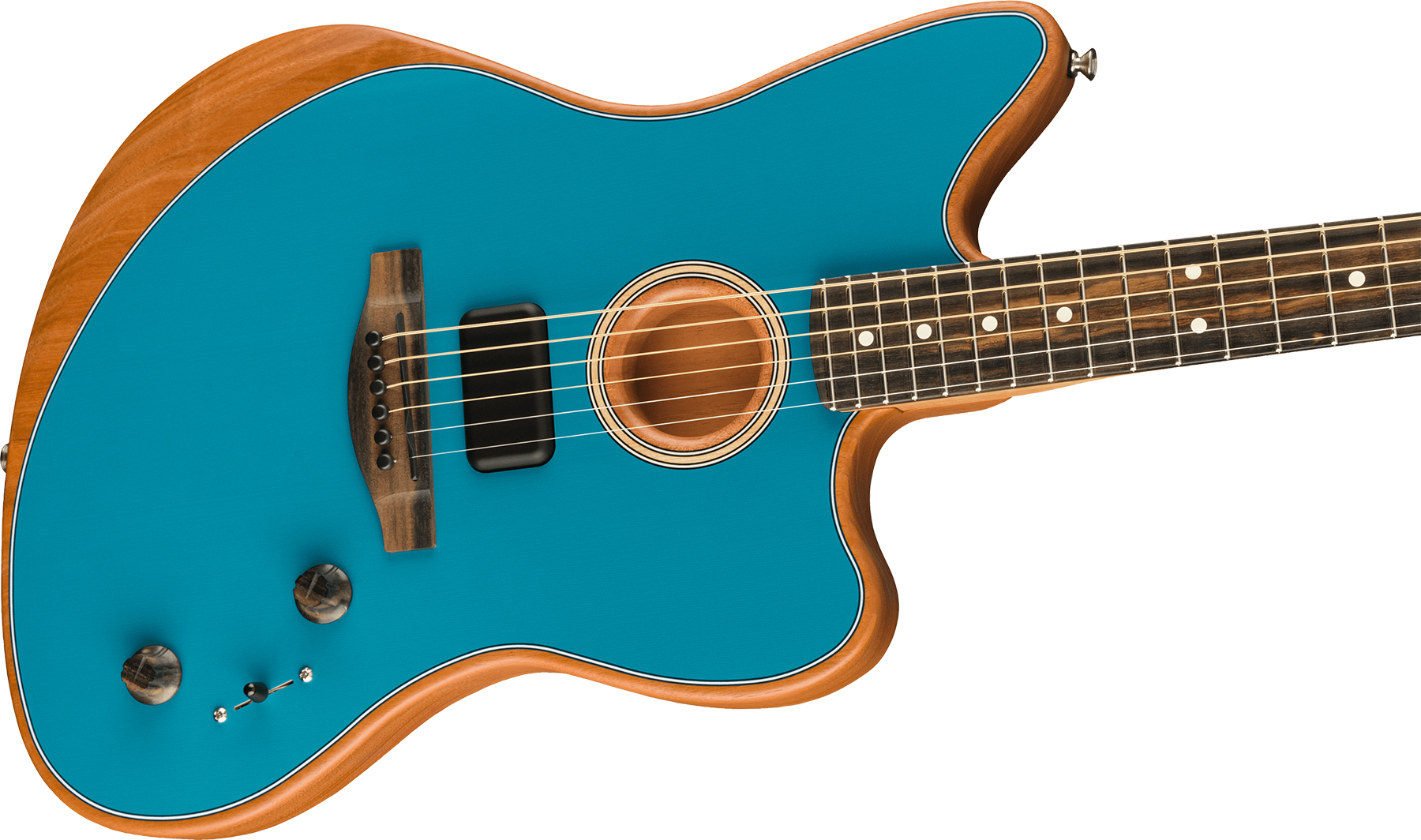 Fender American Acoustasonic Jazzmaster Usa Eb - Ocean Turquoise - Elektro-akoestische gitaar - Variation 2