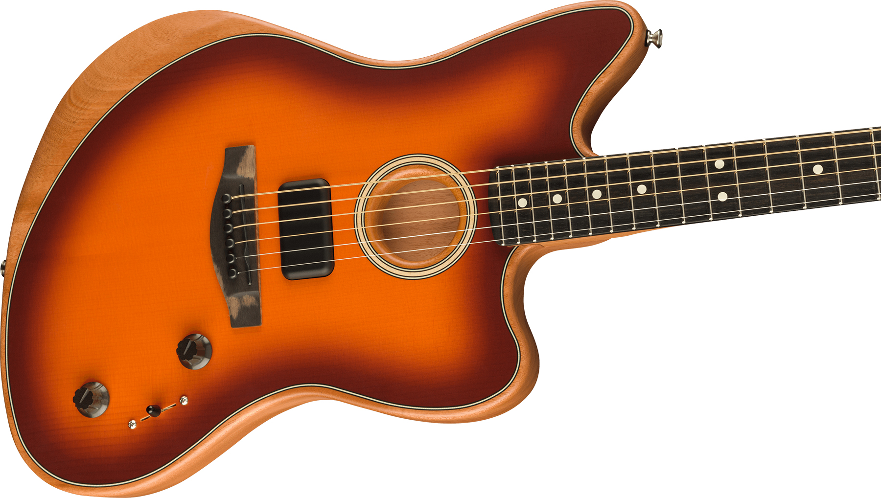 Fender American Acoustasonic Jazzmaster Usa Eb - Tobacco Sunburst - Elektro-akoestische gitaar - Variation 2